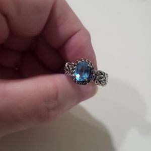 Swiss blue topaz ring